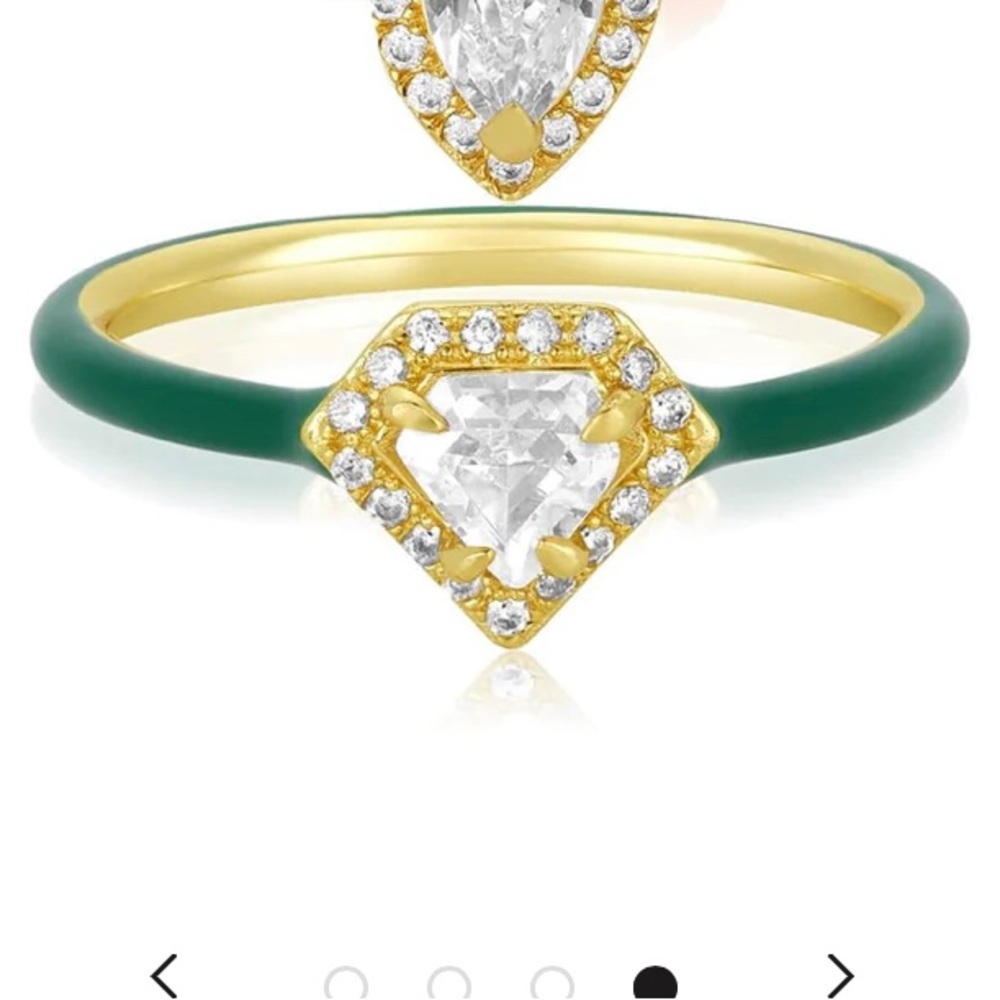 Melinda Maria Green Enamel stacking ring - Size 6 (never worn)